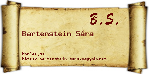 Bartenstein Sára névjegykártya